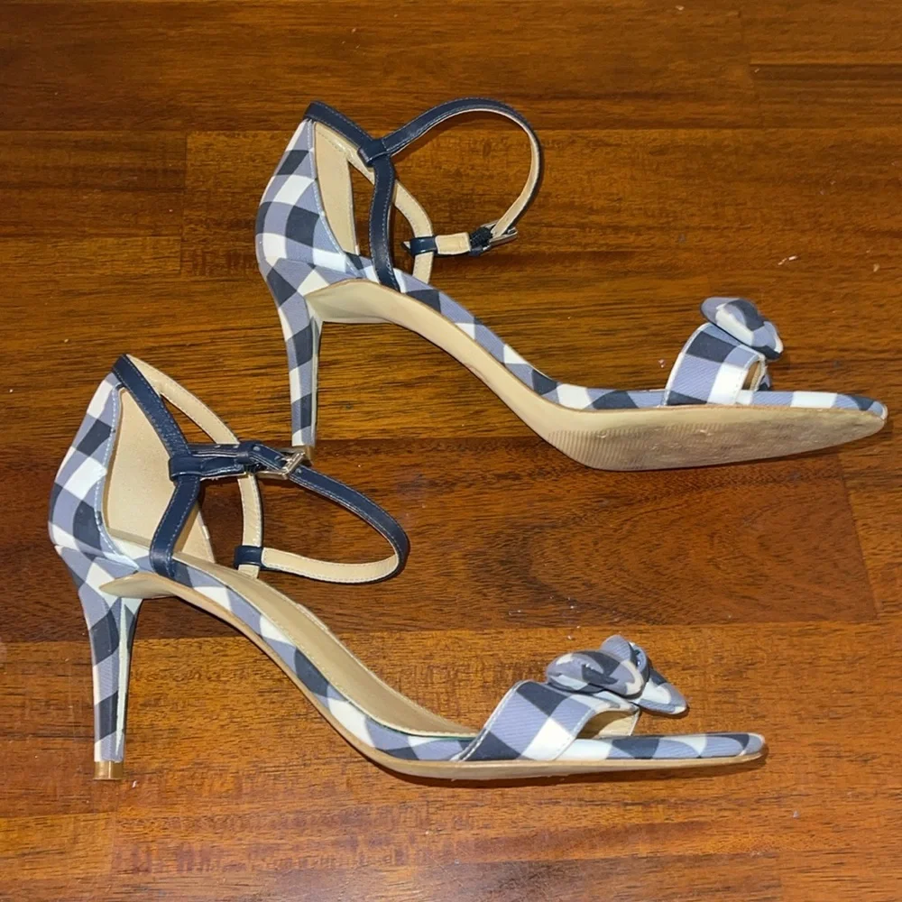 Michael Michael Kors Womens Pippa Leather Open Toe heels. Size 8.5M. Checkered - Picture 8 of 15